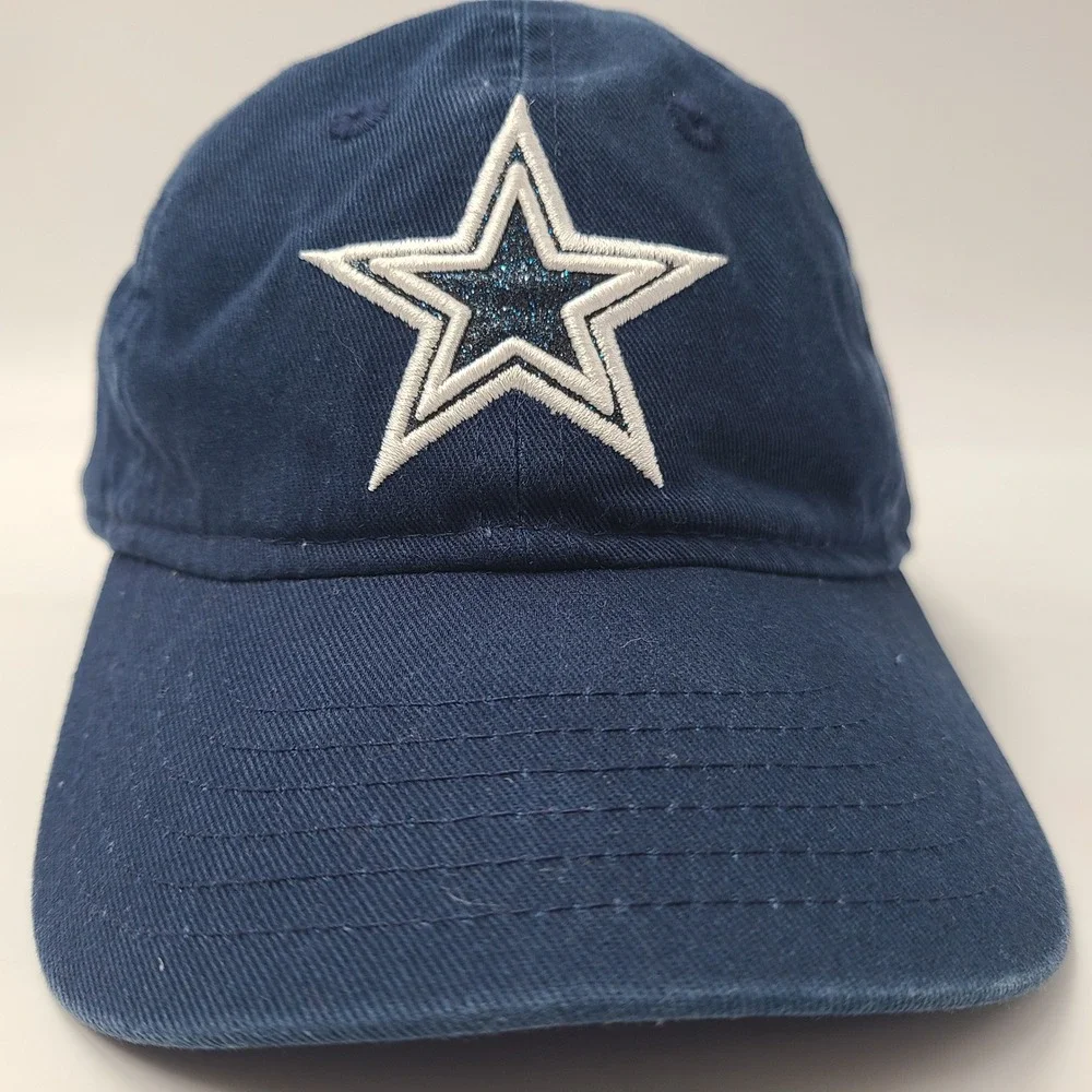 Toddler Girls Dallas Cowboys‎ Hat Strapback New Era Blue NFL Glitter Star Logo